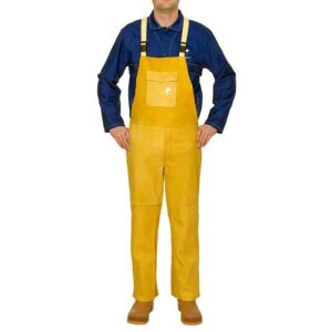 Pantaloni piele cu pieptar Golden Brown